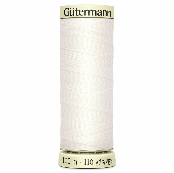 Gutermann Sew All Polyester Sewing Thread, 111 Off White from Jaycotts Sewing Supplies