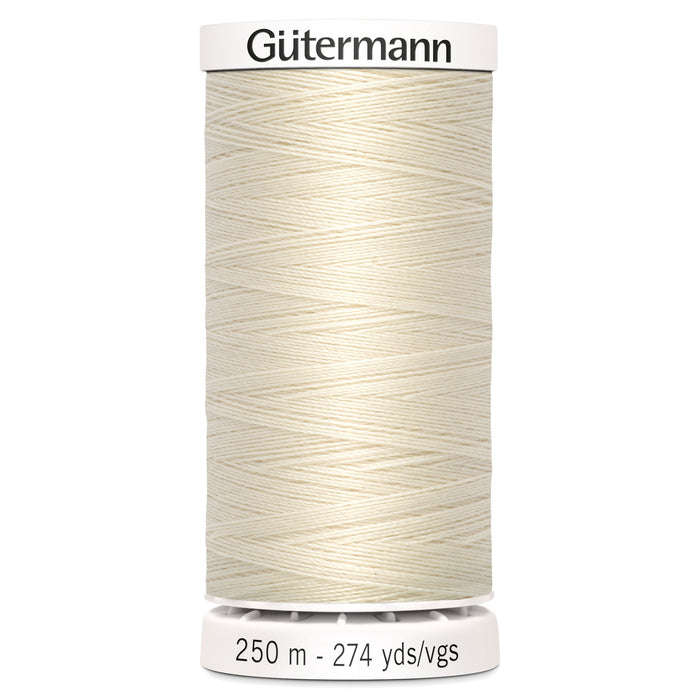 Gutermann Sew All Polyester Sewing Thread, 802 Ecru from Jaycotts Sewing Supplies