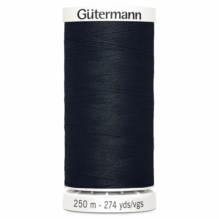 250m size Gutermann Sew-All Thread in BLACK from Jaycotts Sewing Supplies
