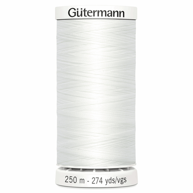 250m size Gutermann Sew-All Sewing Thread, 800 White from Jaycotts Sewing Supplies
