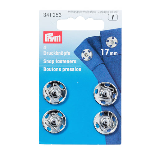 Prym Silver Metal Press Studs, Sew On type from Jaycotts Sewing Supplies