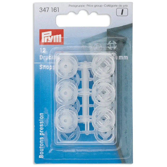 Prym Clear Plastic Press Studs, Sew-On Type from Jaycotts Sewing Supplies