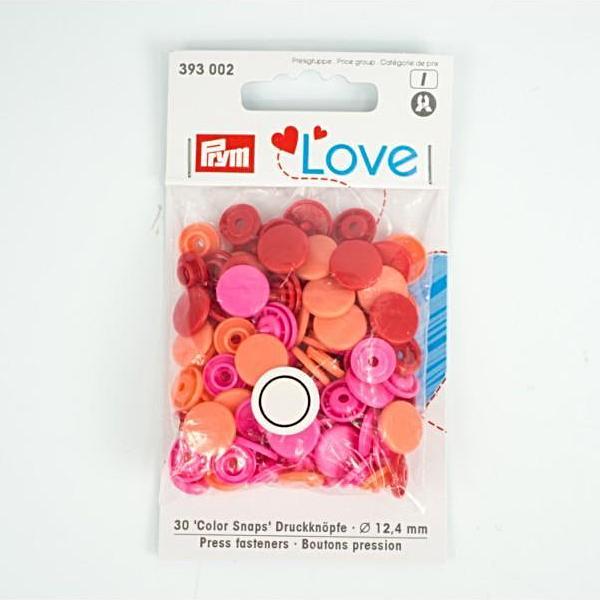 Prym Colour Snaps - Red / Orange / Pink from Jaycotts Sewing Supplies