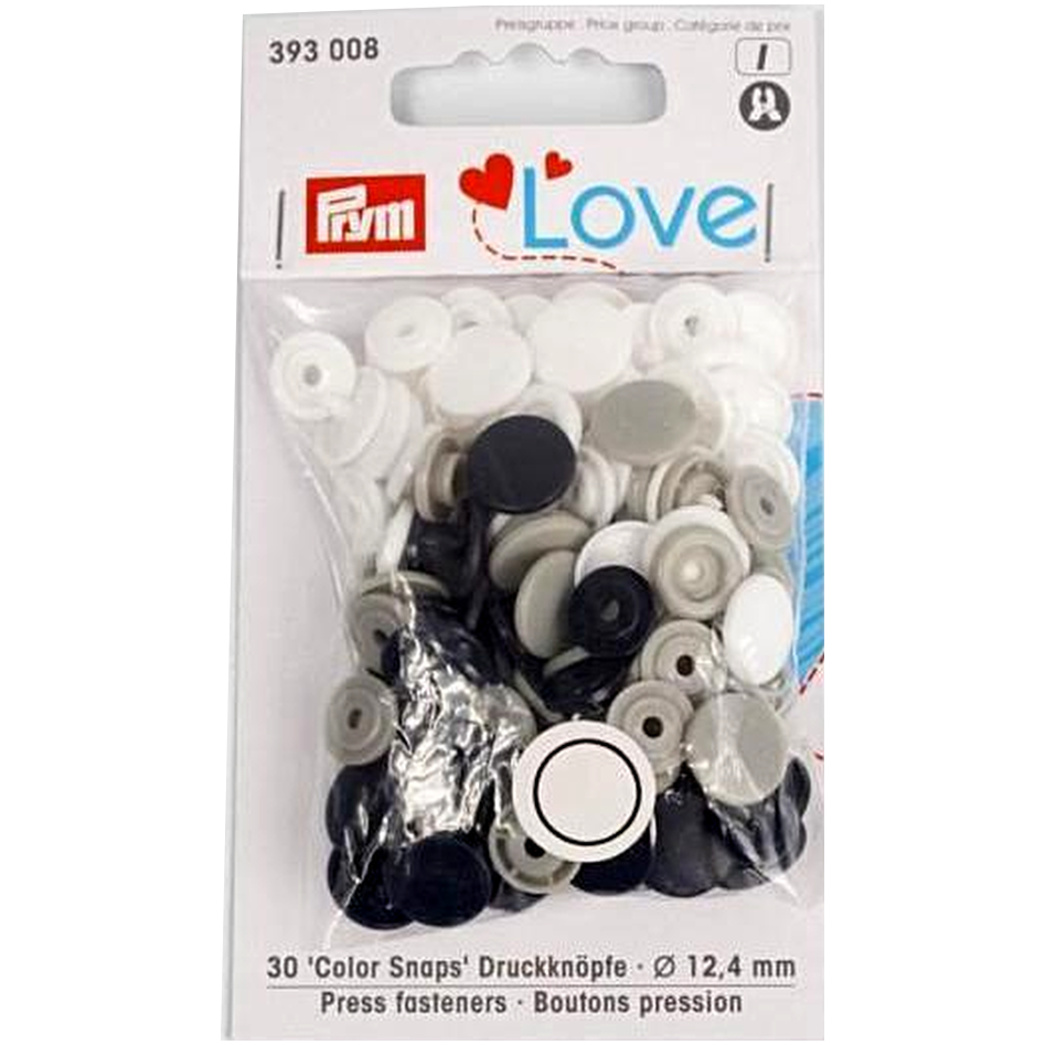 Prym Colour Snaps - navy / grey / white from Jaycotts Sewing Supplies