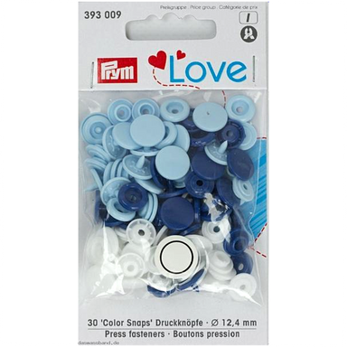 Prym Colour Snaps - blue / white / light blue from Jaycotts Sewing Supplies