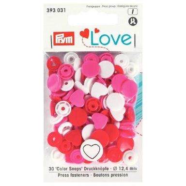 Prym Colour Snaps - Hearts Packs of 30 from Jaycotts Sewing Supplies