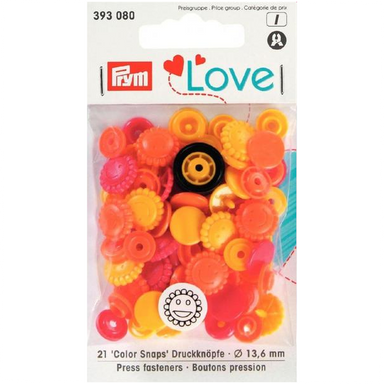 Prym Colour Snaps - Smiley Flowers - Packs of 30 from Jaycotts Sewing Supplies