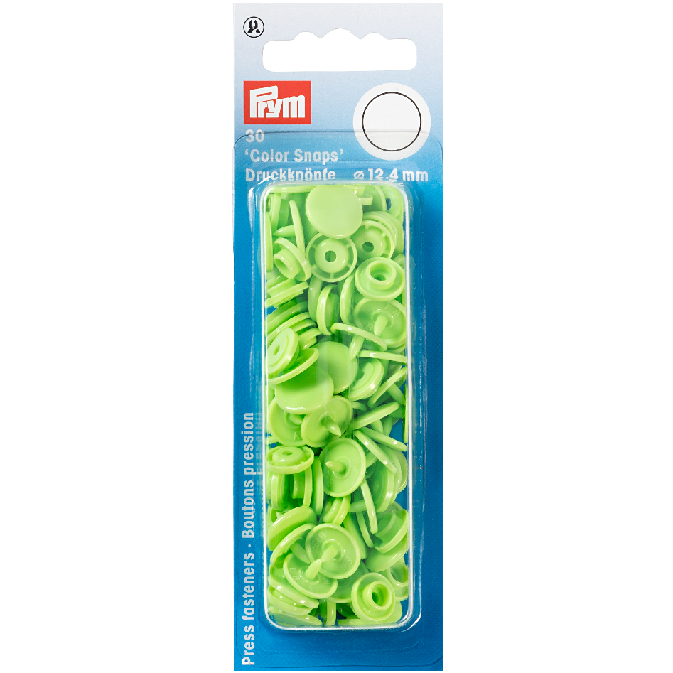 Prym Colour Snaps, Apple Green in Packs of 30 from Jaycotts Sewing Supplies