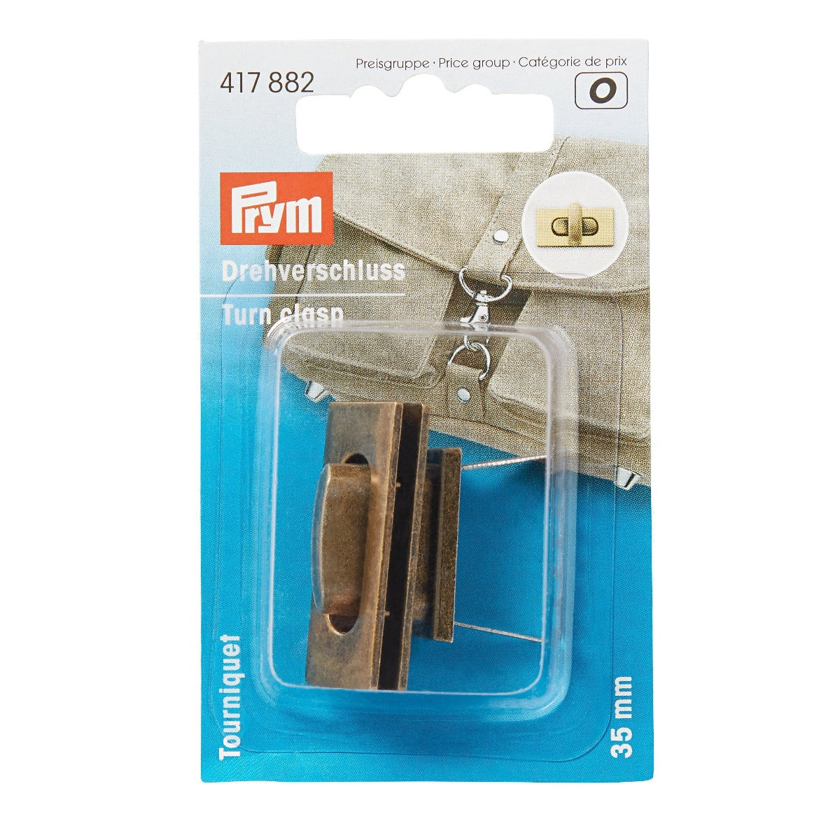 PRYM 417882 BRUSHED ANTIQUE BRASS TURN CLASP from Jaycotts Sewing Supplies