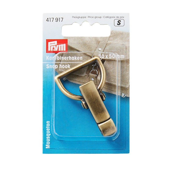 Pack image Prym Brushed Brass Snap Hook from Jaycotts Sewing Supplies