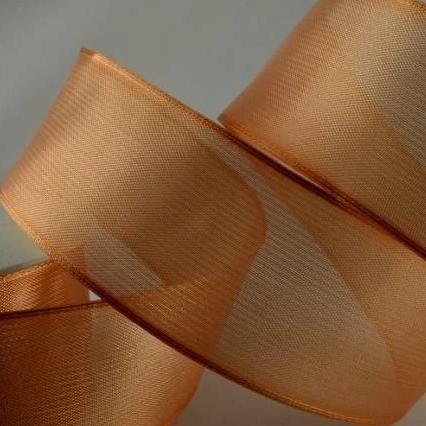 Wired Edge Organza Ribbon | beige  | 25m roll from Jaycotts Sewing Supplies