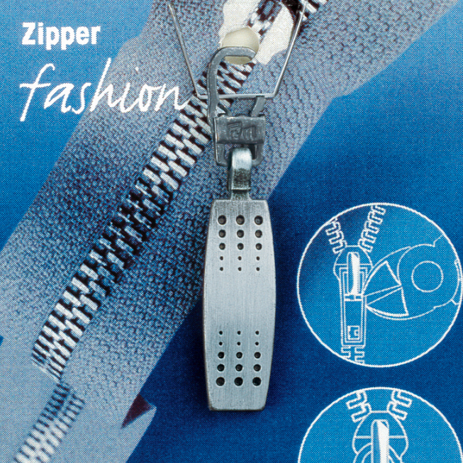 Zip Puller: Dimpled, Brushed Metal from Jaycotts Sewing Supplies