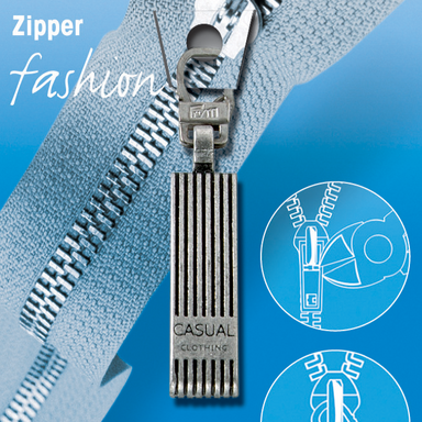 Zip Puller: 'Casual' Antiqued Metal from Jaycotts Sewing Supplies