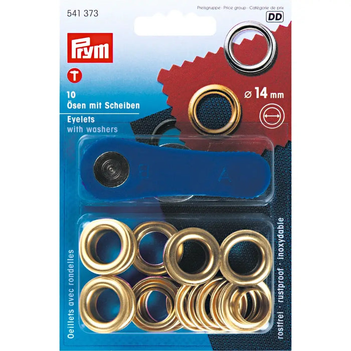 Prym Gold Metal Eyelets, Non-Sew from Jaycotts Sewing Supplies