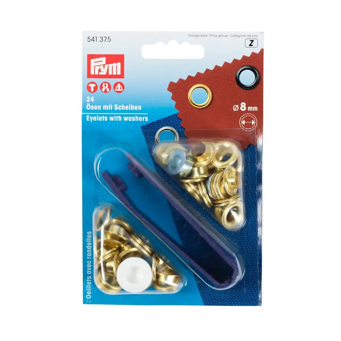 Prym Gold Metal Eyelets, Non-Sew from Jaycotts Sewing Supplies