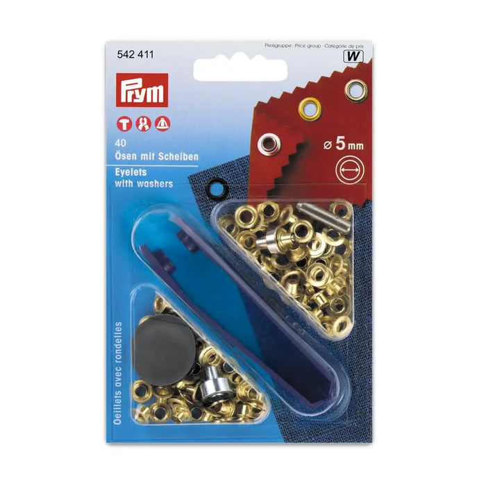 Prym Gold Metal Eyelets, Non-Sew from Jaycotts Sewing Supplies