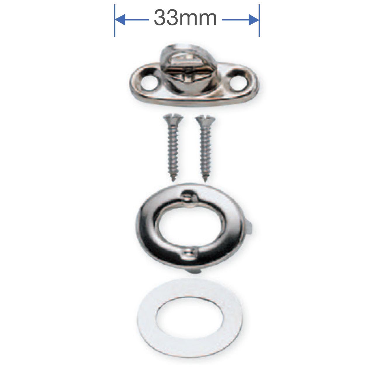 Component detail of Prym 545510 Turn Clasps Silver 33mm from Jaycotts Sewing Supplies