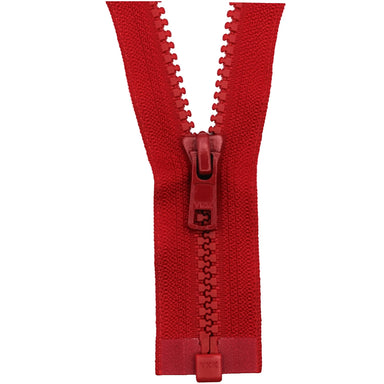 YKK Open End Zip - Medium Plastic | colour 519 RED from Jaycotts Sewing Supplies