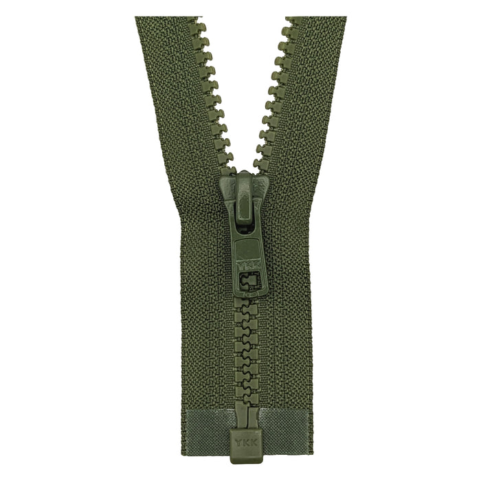 YKK Open End Zip - Medium Plastic | Colour 566 Khaki from Jaycotts Sewing Supplies