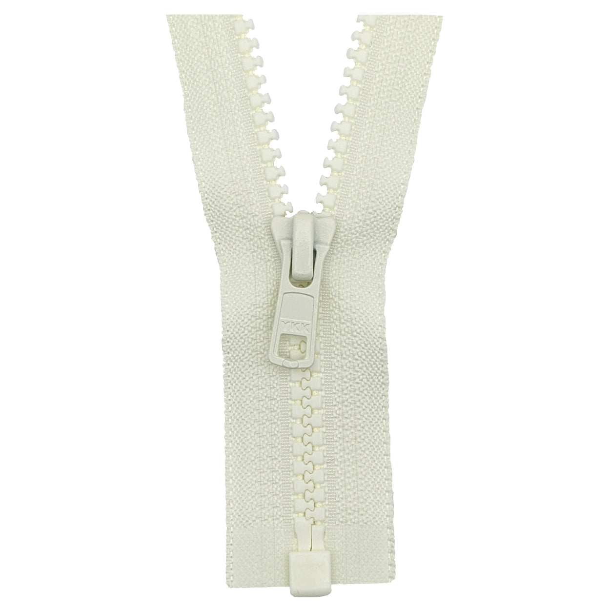 YKK Open End Zip - Medium Plastic | colour 502 Cream from Jaycotts Sewing Supplies