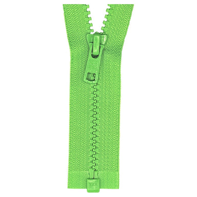 YKK Open End Zip - Medium Plastic | colour 534 Vivid Green from Jaycotts Sewing Supplies