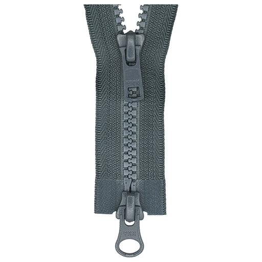 YKK Two Way Open End Zip No.5 | Medium | Mid Grey from Jaycotts Sewing Supplies