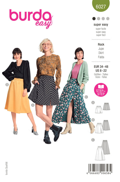 Burda Style Pattern 6027 EASY Skirt from Jaycotts Sewing Supplies