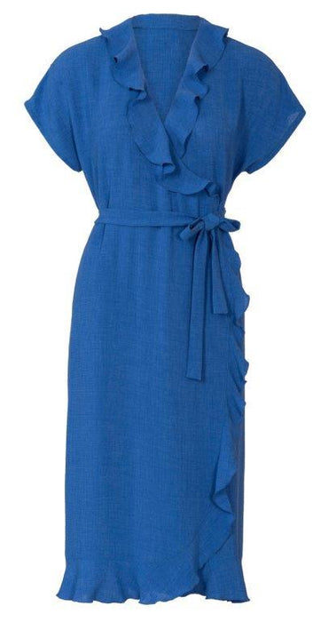 Burda Pattern 6207  Wrap Dress with Tie Bands – 
Hem and Neckline Flounces from Jaycotts Sewing Supplies