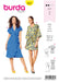Burda Pattern 6207  Wrap Dress with Tie Bands – 
Hem and Neckline Flounces from Jaycotts Sewing Supplies