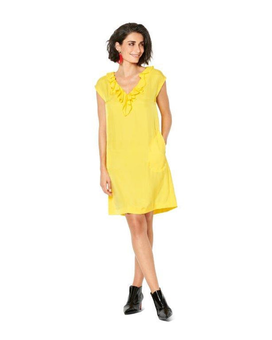 Burda Pattern 6221  Dress – Sleeveless – V-Neck
 with Flounce – Casual Cut from Jaycotts Sewing Supplies