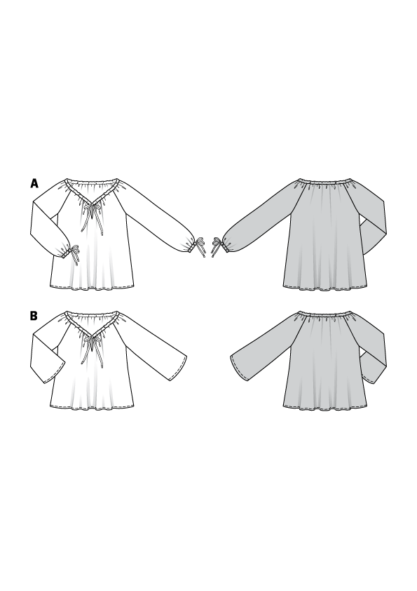 Burda Pattern 6227  Blouse – Carmen Blouse – 
Drawstring Neckline from Jaycotts Sewing Supplies