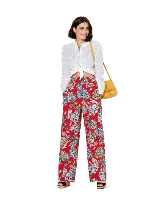 Burda Pattern 6229  Trousers/Pants with Elastic Waist with Pockets in Seams – Wide Leg from Jaycotts Sewing Supplies