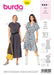 Burda Pattern 6240  Dress with Button Fastening –
 Stand Collar – Frills from Jaycotts Sewing Supplies