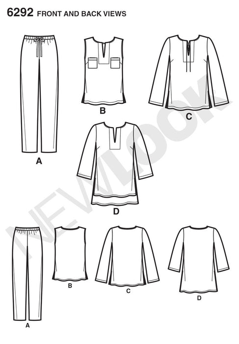 NL6292 Misses' Tunic or Top & Pull-on Pants from Jaycotts Sewing Supplies