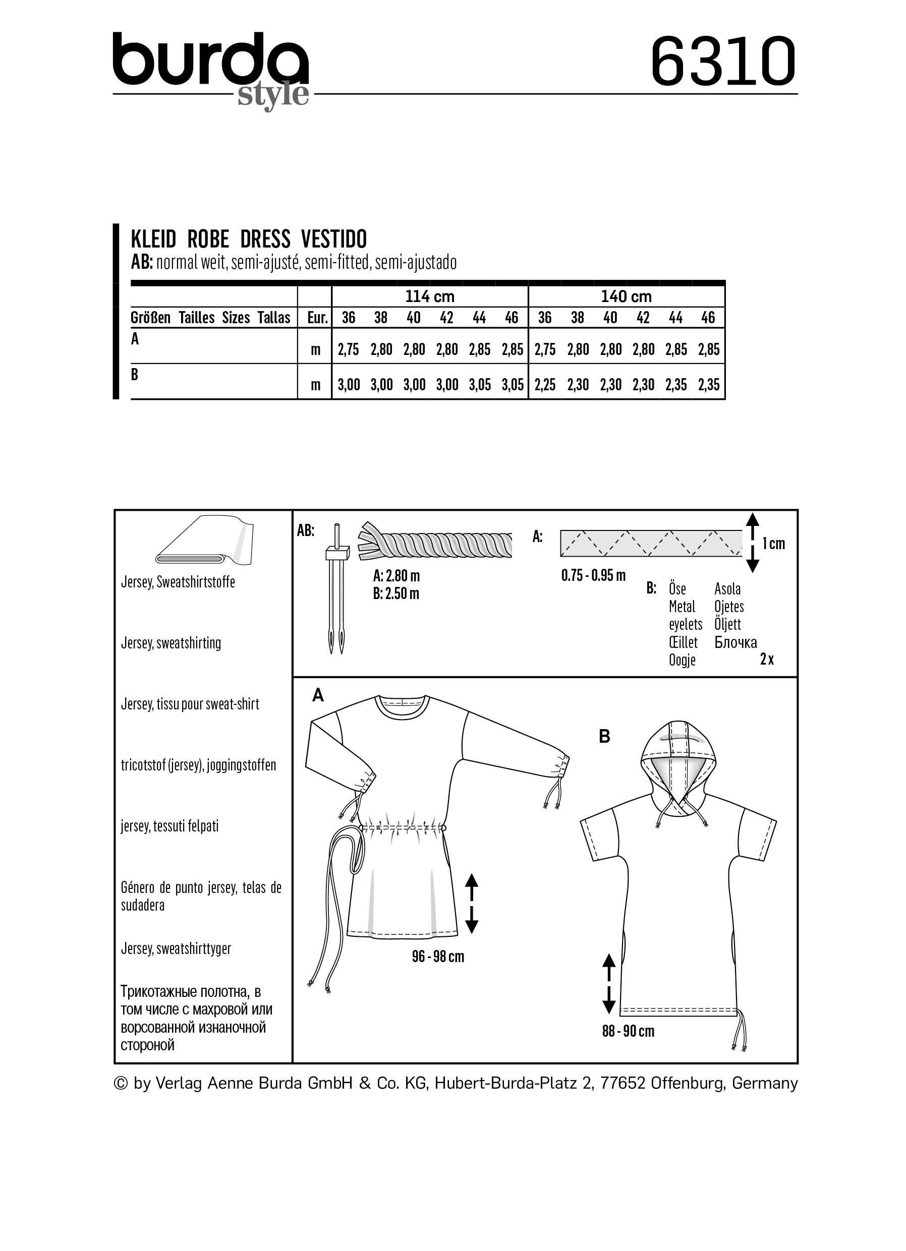 BD6310 Misses' shirt dress sewing pattern from Jaycotts Sewing Supplies