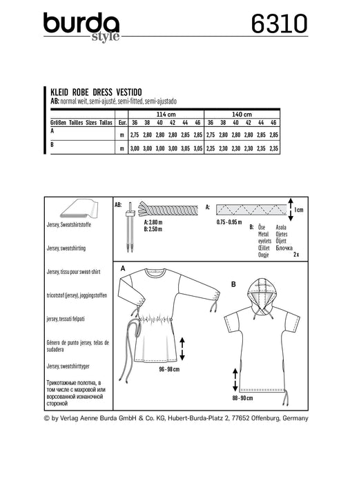 BD6310 Misses' shirt dress sewing pattern from Jaycotts Sewing Supplies