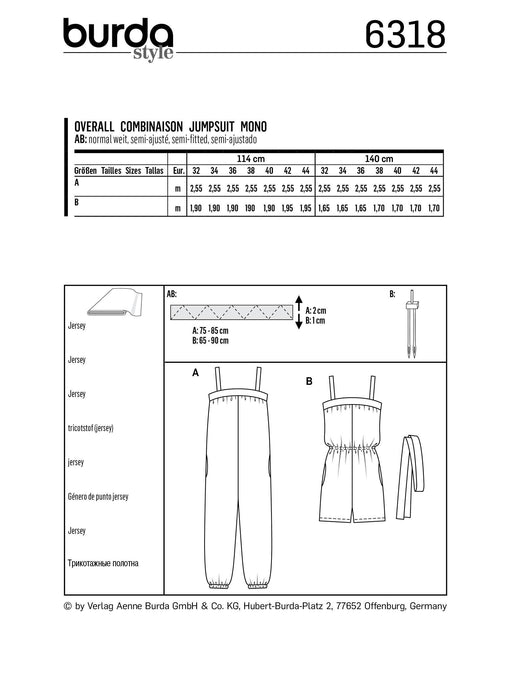 BD6318 Misses' jumpsuit sewing pattern from Jaycotts Sewing Supplies