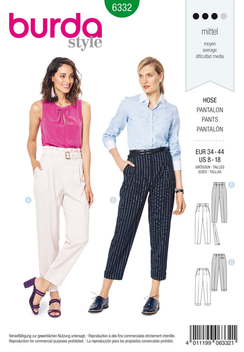 BD6332 Highwaisted pants sewing pattern from Jaycotts Sewing Supplies