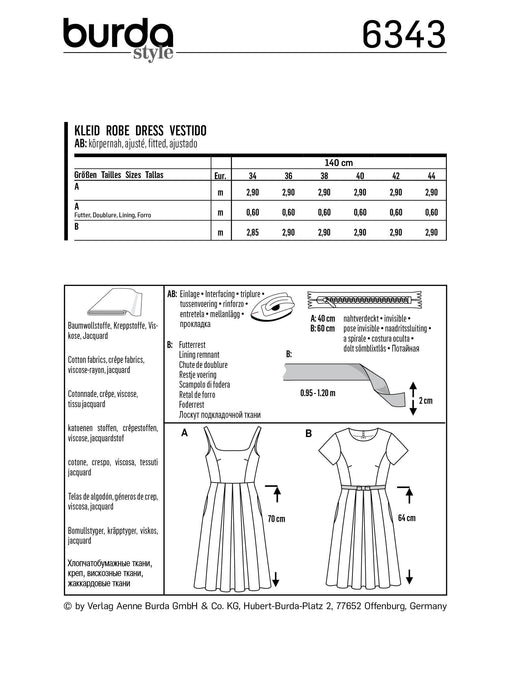 BD6343 Misses' pinafore dress sewing pattern from Jaycotts Sewing Supplies