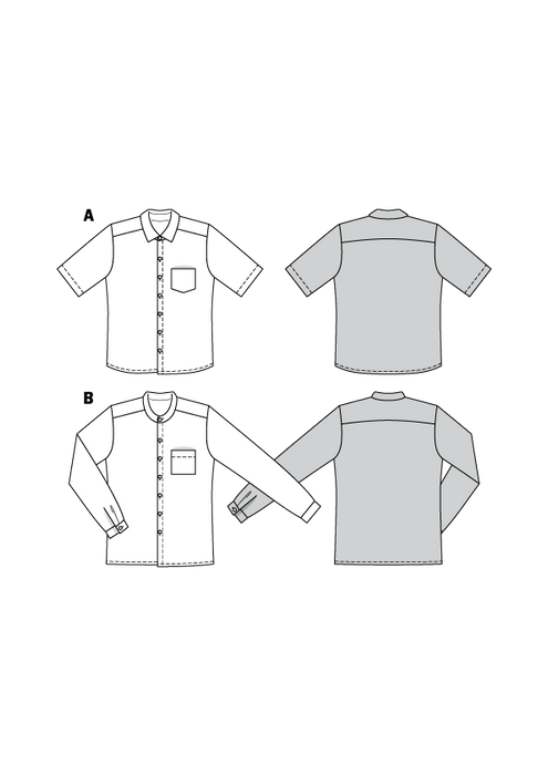 BD6349 Men's Shirt Sewing pattern from Jaycotts Sewing Supplies