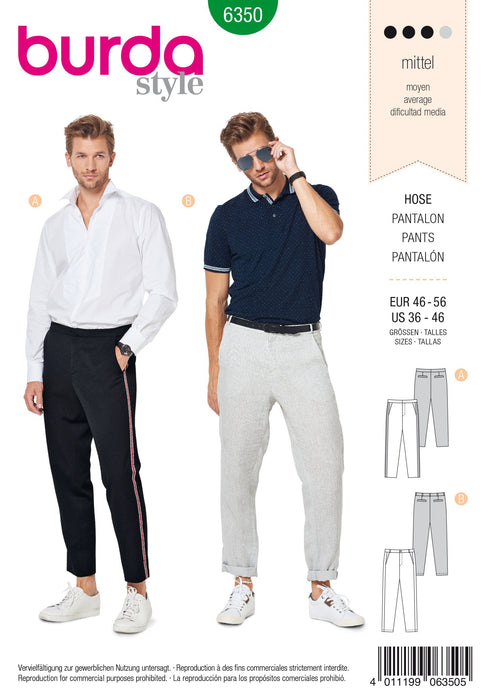 BD6350 Men's Trousers sewing pattern from Jaycotts Sewing Supplies