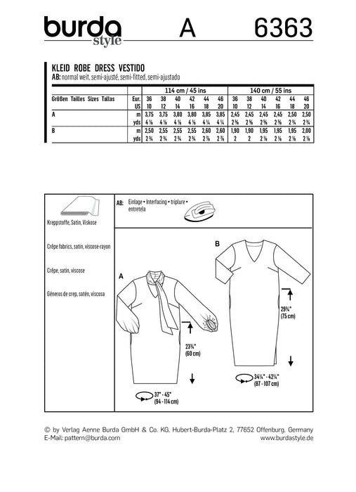 BD6363 Women's Dress pattern from Jaycotts Sewing Supplies