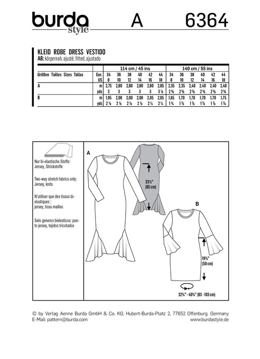 BD6364 Siren Dresses pattern from Jaycotts Sewing Supplies