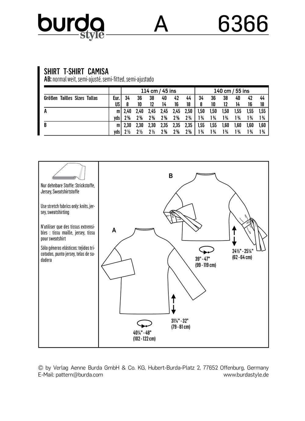 BD6366 Women's Easy Tops pattern from Jaycotts Sewing Supplies