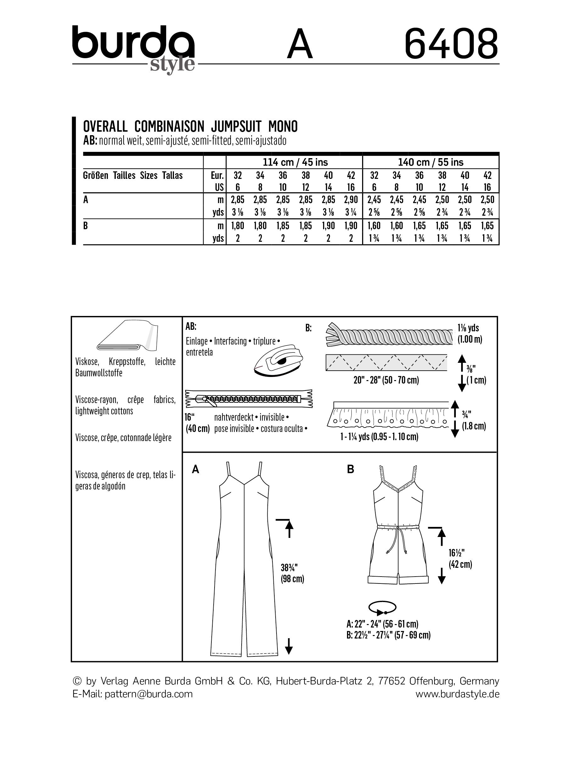 BD6408 Misses Jumpsuit Pattern | Various Lengths from Jaycotts Sewing Supplies