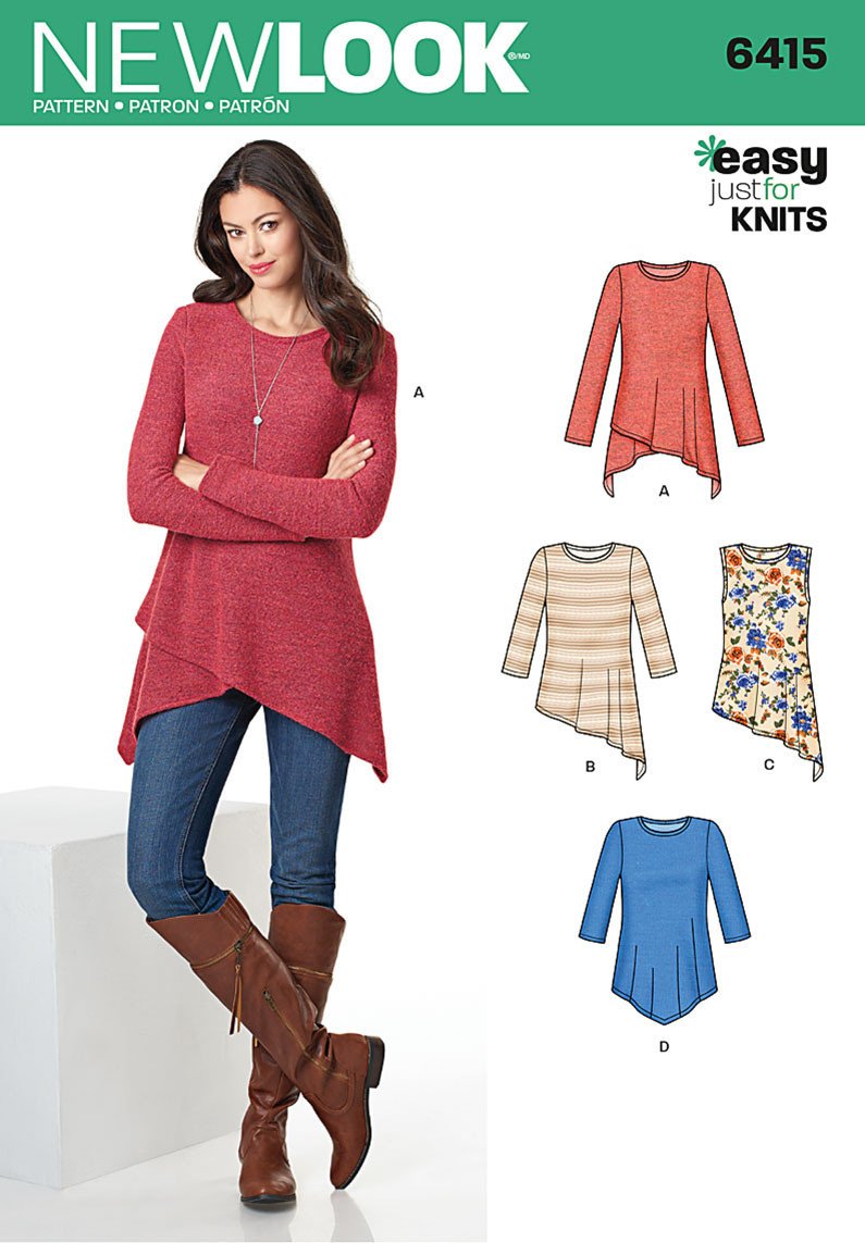 NL6415 Misses' Knit Tunics from Jaycotts Sewing Supplies