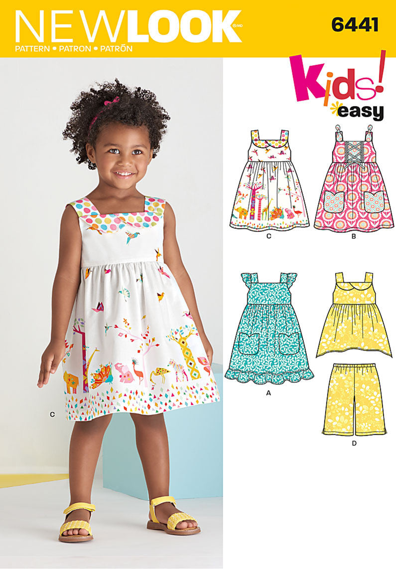 NL6441 Toddlers' Easy Dresses, Top and Cropped Pants from Jaycotts Sewing Supplies