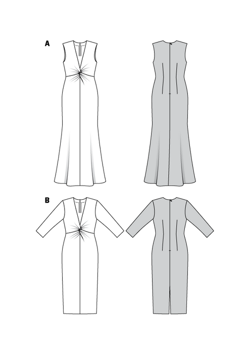 BD6442 Evening Dress Pattern | V Neck from Jaycotts Sewing Supplies