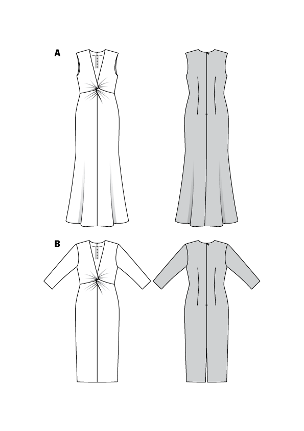 BD6442 Evening Dress Pattern | V Neck from Jaycotts Sewing Supplies
