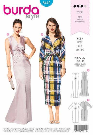 BD6442 Evening Dress Pattern | V Neck from Jaycotts Sewing Supplies